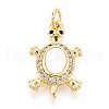 Brass Micro Pave Clear Cubic Zirconia Pendants KK-N268-14G-1