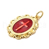 Brass Enamel Pendants KK-P303-04G-2