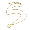 Ion Plating(IP) Rectangle with Initial Letter 304 Stainless Steel Pendant Necklace NJEW-R265-04G-Y-3