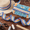 AHADERMAKER 9 Yards Polyester Rhombus Jacquard Fringe Ribbon OCOR-GA0002-06A-5