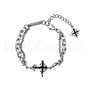 Stylish Dark Cross Stainless Steel Link & Charm Bracelets PW-WGB6681-01-1