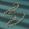 Brass Paperclip Chain Necklaces NJEW-A042-17G-01-5