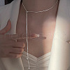 Stainless Steel Snake Chain Slider Lariat Necklaces for Women FS-WG85452-01-4