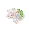 Brass Glass Flowers Pendants PALLOY-MZ00630-02-4