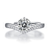 Mother's Day Rings Rhodium Plated 925 Sterling Silver Micro Pave Cubic Zirconia Adjustable Rings AJEW-U007-23P-2