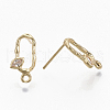 Brass Cubic Zirconia Stud Earring Findings KK-T056-11G-NF-2