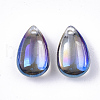 Electroplate Glass Charms EGLA-T014-03B-2