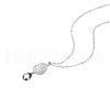 TINYSAND 925 Sterling Silver Cubic Zirconia Drop Pendant Necklaces TS-N322-S-3