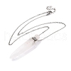 Natural Mixed Stone Bullet Shaped Perfume Bottle Pendant Necklaces G-B089-02P-3