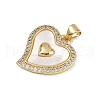 Brass Micro Pave Cubic Zirconia Pendants KK-D376-04G-2