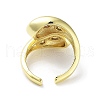 Brass with Cubic Zirconia Open Cuff Rings RJEW-K255-02G-3