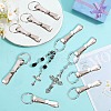 SUNNYCLUE 12Pcs Stainless Steel Keychain with Security Belt Clip KEYC-SC0001-17-4