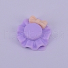 Opaque Frosted Resin Cabochon RESI-WH0009-17-1