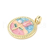 Brass Enamel Pendants KK-D358-01C-G-2
