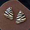 Alloy Enamel Stud Earrings EJEW-V010-01G-01-1