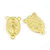 Holy Oval Carved Virgin Mary Tibetan Style Alloy Chandelier Component Links TIBEP-LF0961YKG-G-LF-1