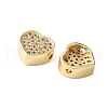 Brass Micro Pave Cubic Zirconia Beads KK-A252-11G-2