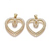 Brass Micro Pave Clear Cubic Zirconia Pendants ZIRC-A011-13G-1