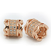 Brass Cubic Zirconia European Beads ZIRC-F001-89-2