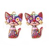 Alloy Enamel Pendants ENAM-M046-10G-I-2