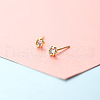 Brass Micro Pave Clear Cubic Zirconia Stud Earrings FS-WGE47D1-03-1