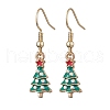 Christmas Tree Alloy Rhinestone Dangle Earrings EJEW-JE05828-01-1