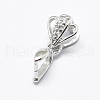Anti-Tarnish Rhodium Plated 925 Sterling Silver Micro Pave Cubic Zirconia Pendant Bails STER-E053-27P-1