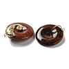 Natural Mahogany Obsidian/Red Jasper Donut Pendants G-P527-01G-2