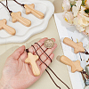 Wood Cross Pendant Decorations WOOD-WH0034-55B-3