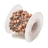 304 Stainless Steel Cable Chains with Dyed Shell Beads STAS-B067-04B-06-3