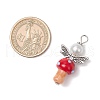 Handmade Lampwork Beads with Glass Pearl Round Bead Pendants PALLOY-MZ00696-01-3