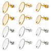 Beebeecraft 60Pcs 6 Style 201 Stainless Steel Stud Earring Findings EJEW-BBC0001-03-1
