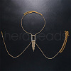 Brass Full Crystal Rhinestone Layered Body Chains for Women WGC40AB-01-1