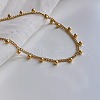 Stainless Steel Round Beads Tassel Twisted Chain Necklaces for Women FS-WG442A8-01-1