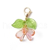 Flower Glass Pendants Decorations HJEW-MZ00213-02-2