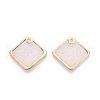 Electroplated Natural Capiz Shell Pendants SHEL-T012-08-01-4