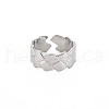 304 Stainless Steel Grooved Open Cuff Ring for Women RJEW-S405-241P-1