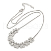 Brass Micro Pave Clear Cubic Zirconia Fruit Bib Necklaces NJEW-F342-01B-P-4