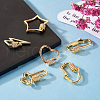 6Pcs 6 Styles Brass Micro Pave Clear Cubic Zirconia Keychain Clasps KK-TA0001-21-6
