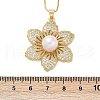Brass Micro Pave Cubic Zirconia and Plastic Beads Necklaces NJEW-Q041-07G-3