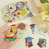 SUNNYCLUE 30Pcs 15 Styles Teachers' Day Theme Printed Transparent Acrylic Pendants TACR-SC0001-41-3