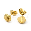 Ion Plating(IP) 304 Stainless Steel Shell Shape Stud Earrings for Women EJEW-I281-33G-2