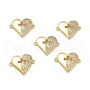 Brass Micro Pave Clear Cubic Zirconia Connector Charms KK-E068-VB352-1