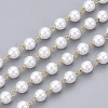 Handmade ABS Plastic Imitation Pearl Beaded Chains CHS-T003-01G-5
