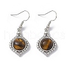 Natural Tiger Eye Vase Dangle Earrings EJEW-A092-01P-03-2