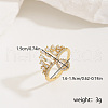 Brass Micro Pave Cubic Zirconia Finger Rings for Women LK0188-5-4