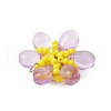 Beaded Flower Charms PALLOY-MZ00438-02-4
