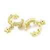 Brass Micro Pave Cubic Zirconia Cuff Earrings EJEW-C104-012G-2