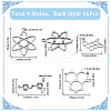 SUNNYCLUE 64Pcs 4 Styles Tibetan Style Alloy Pendants TIBE-SC0009-40-2