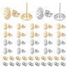 BENECREAT 20 Pairs 2 Color Brass Stud Earring Findings KK-BC0010-63-1